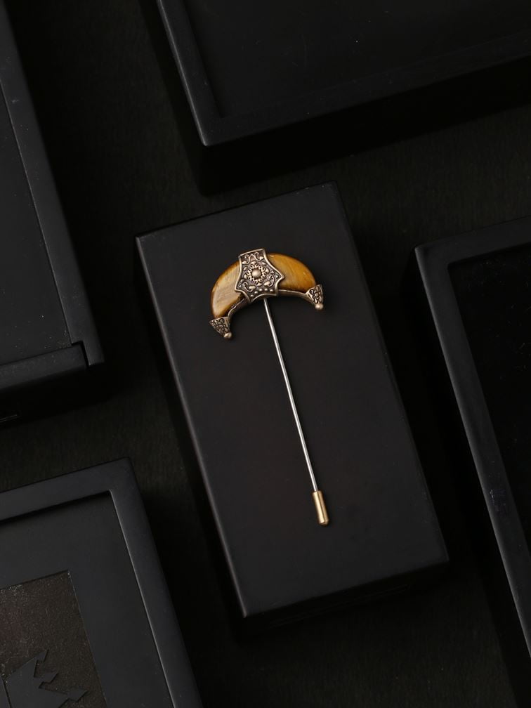 The crescent Moon Stone Pin
