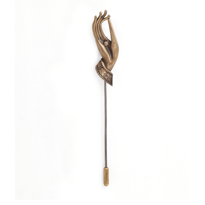 Blessing Hand Antique Gold Lapel Pin for Men