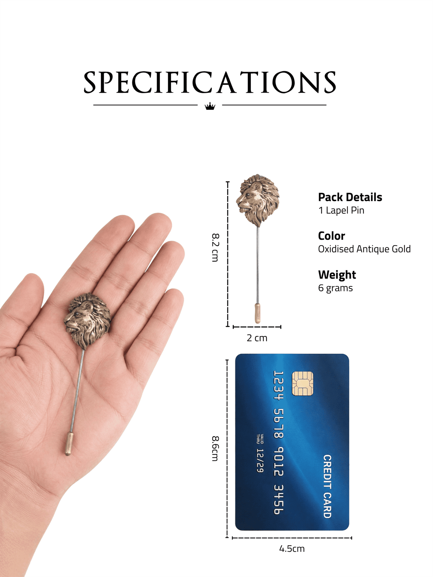 The Side Lion Lapel Pin