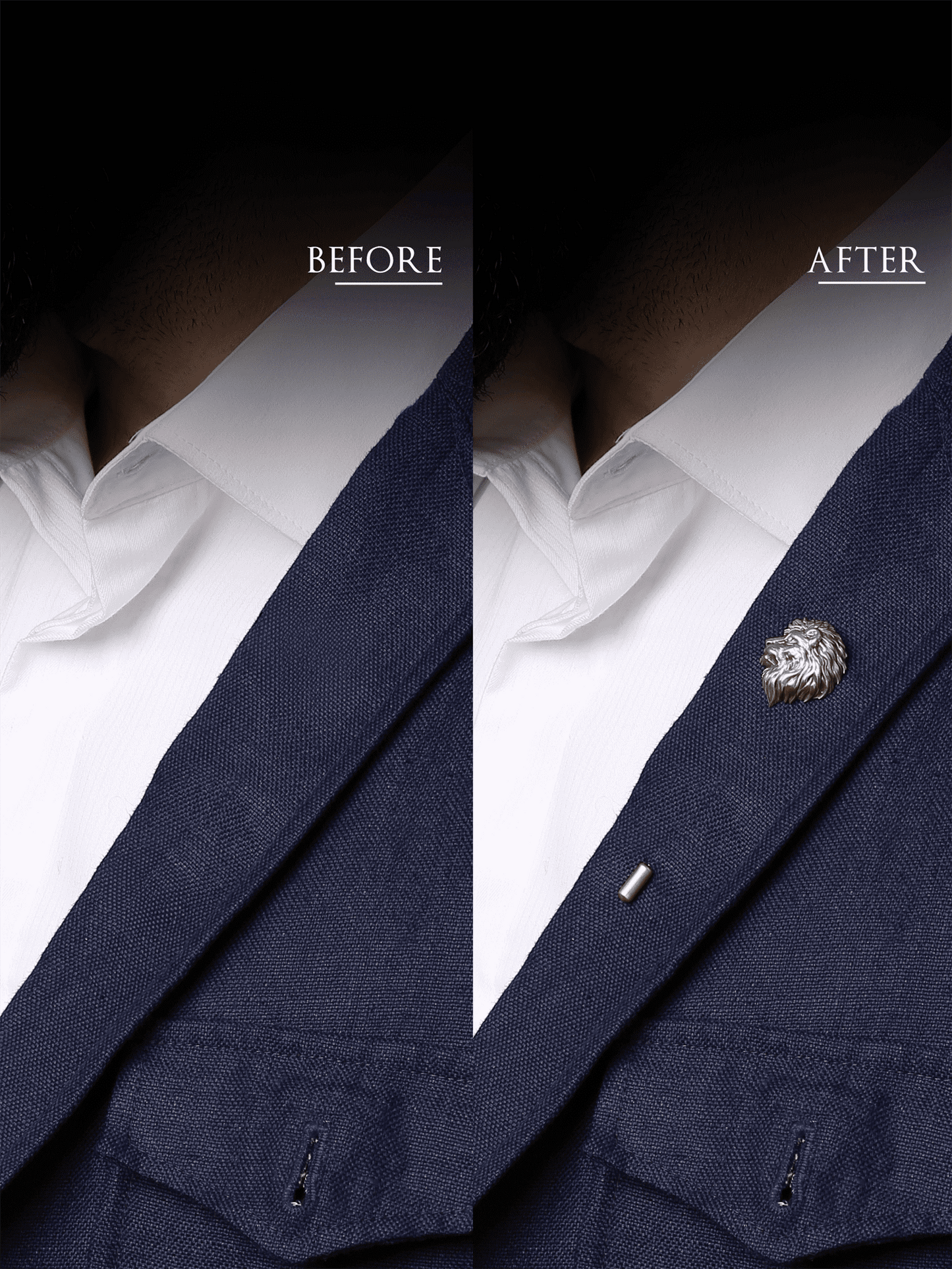 The Side Lion Lapel Pin