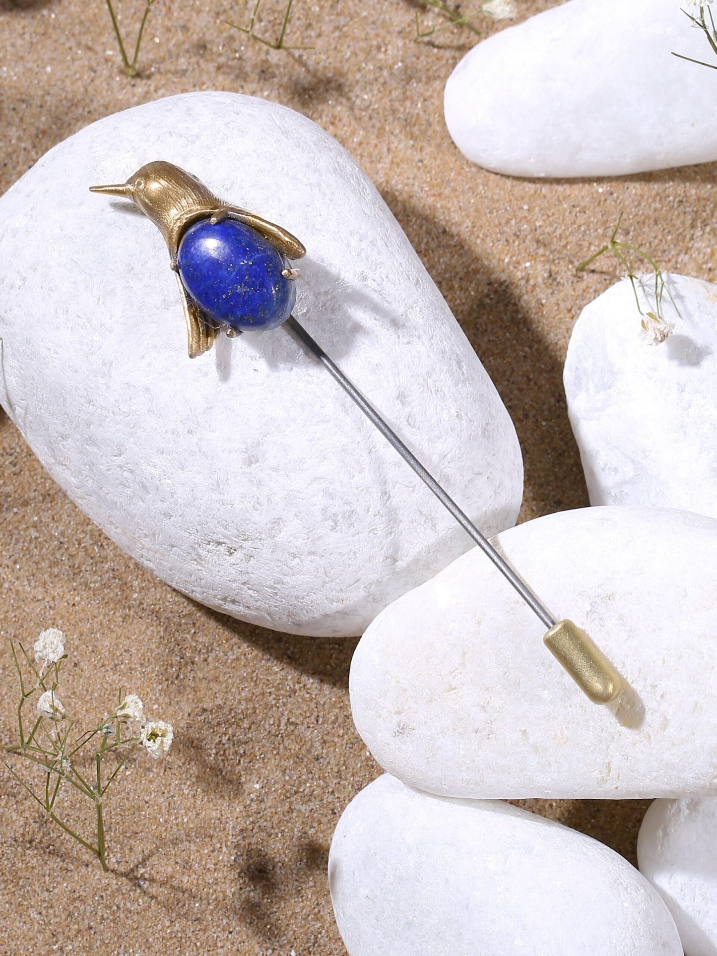 Blue Stone Birdie lapel pin