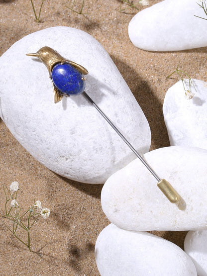 Blue Stone Birdie lapel pin