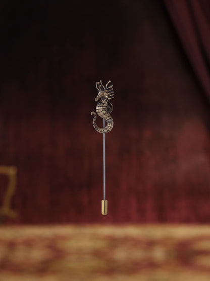 Crowned Sea Horse Lapel Pin
