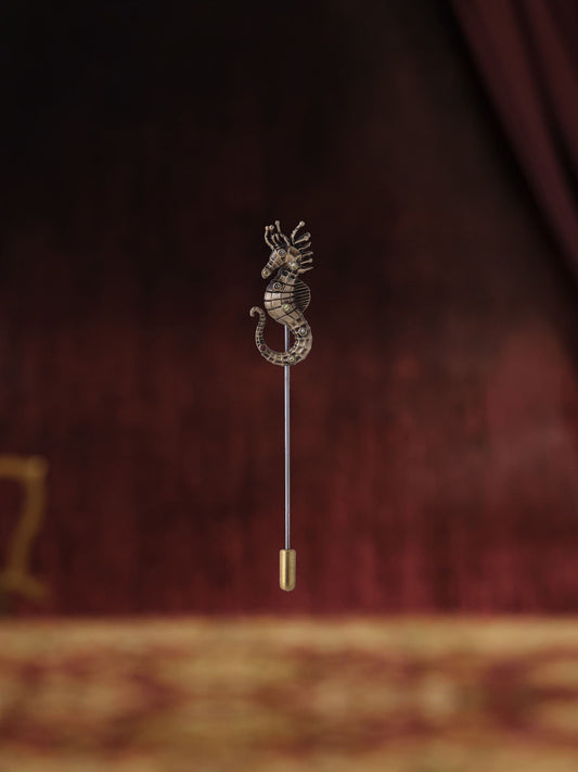 Crowned Sea Horse Lapel Pin