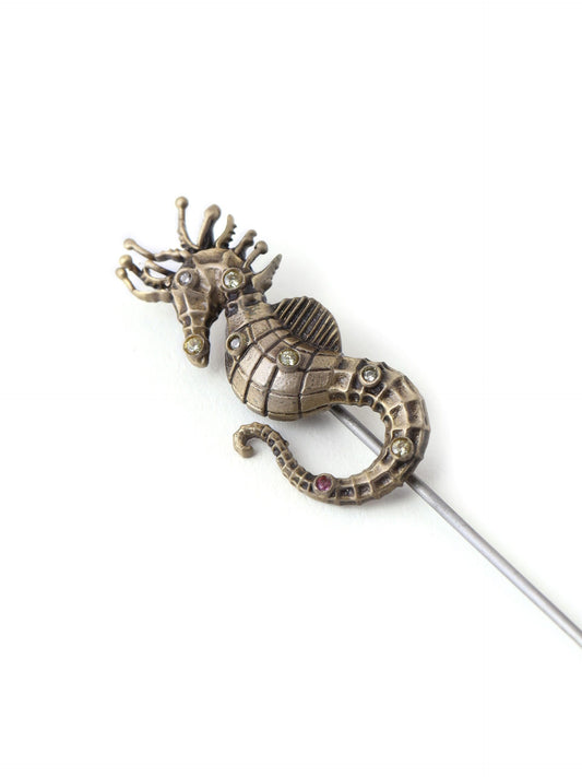 Crowned Sea Horse Lapel Pin