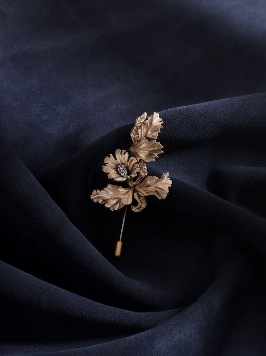 Golden Flower Lapel Pin