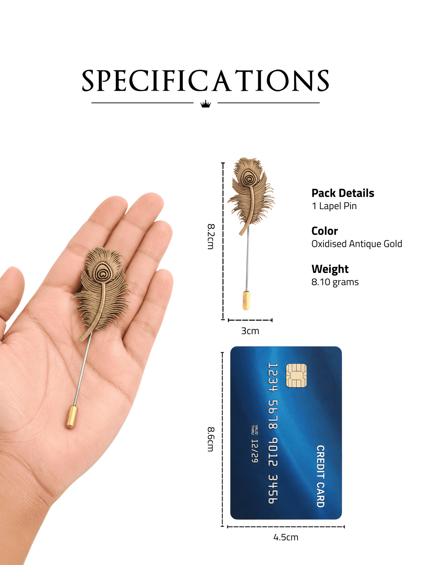 Peacock Grace Lapel Pin