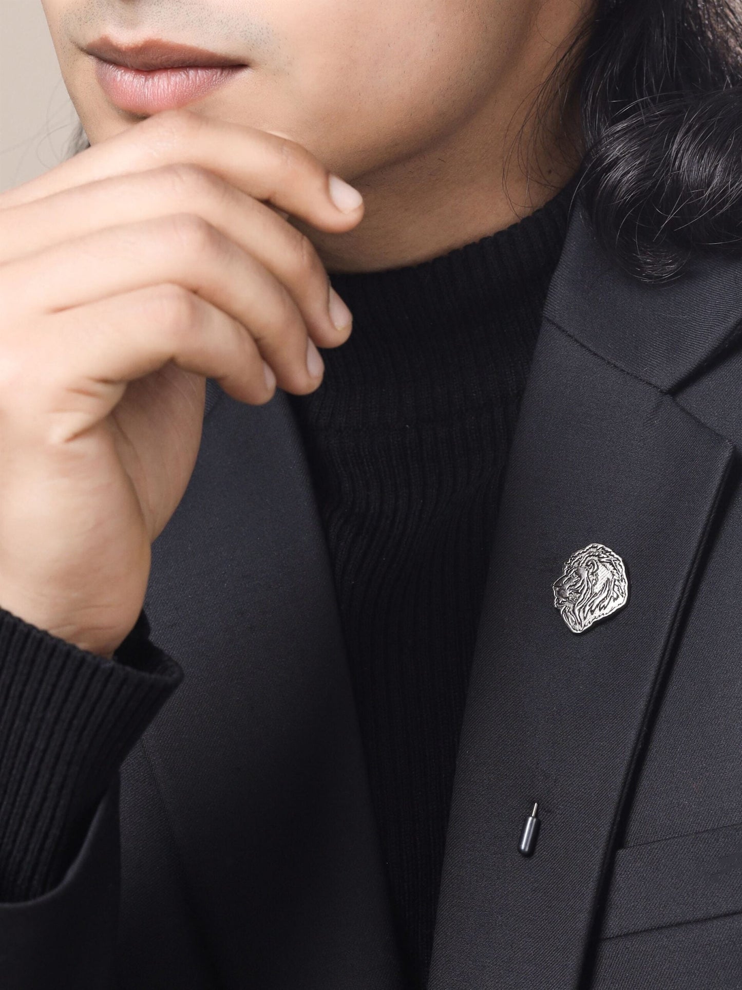 Lion's Mane Lapel Pin