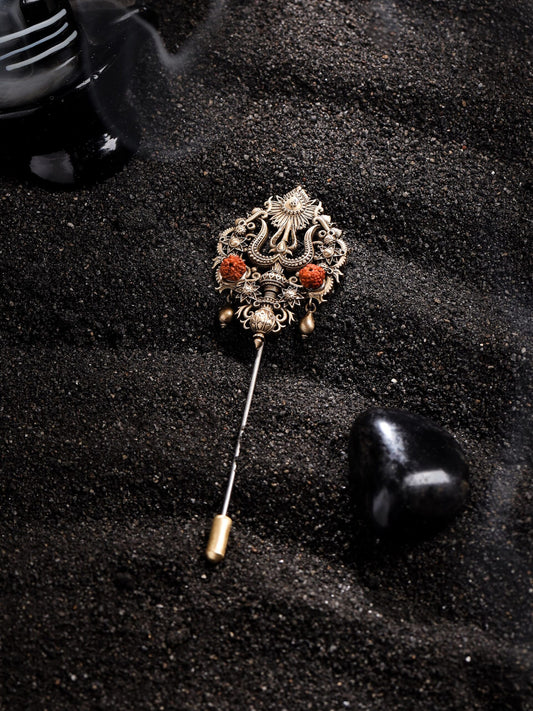 Rudraksha Trishul Lapel Pin