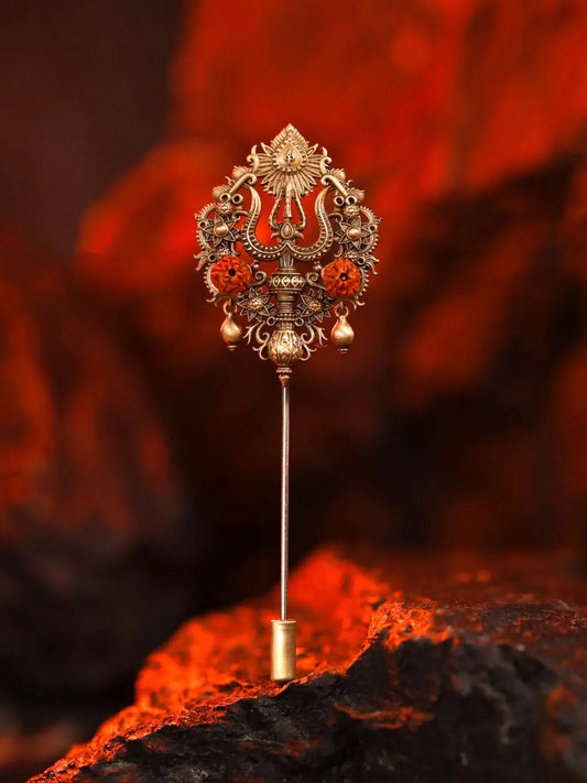 Rudraksha Trishul Lapel Pin
