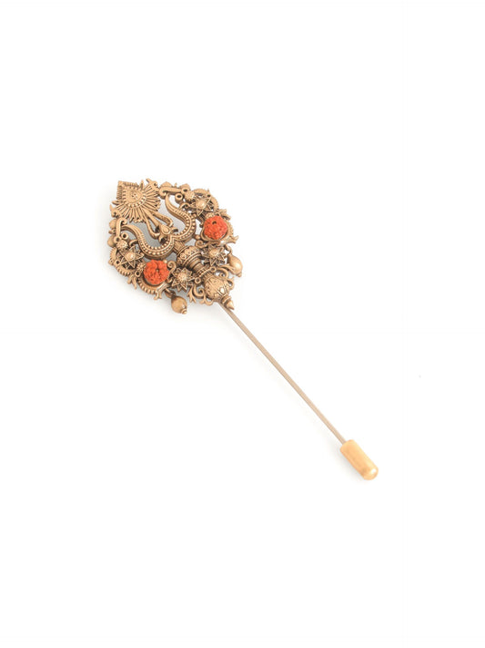 Rudraksha Trishul Lapel Pin