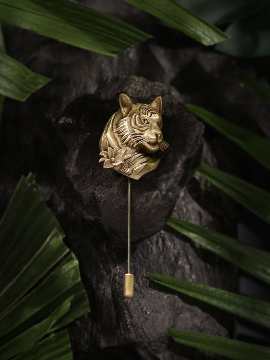 Regal Tiger Emblem Lapel Pin