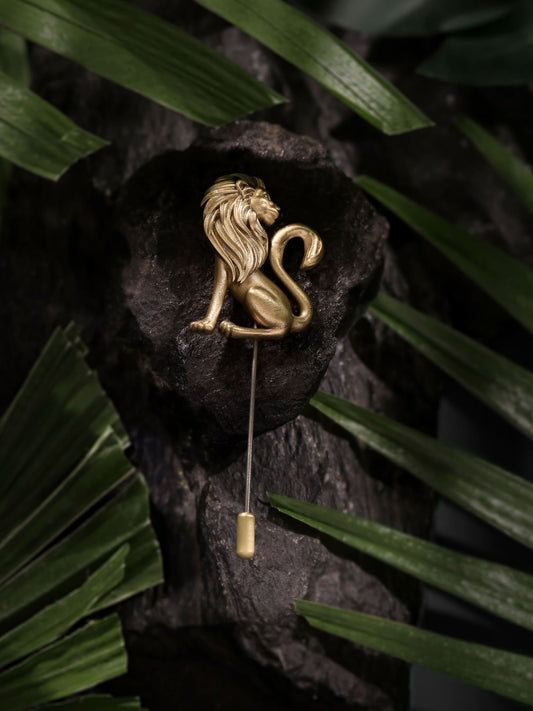 Velour Lion Lapel Pin