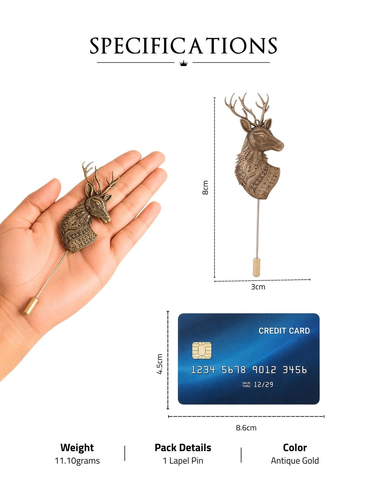 Ethereal Stag Lapel Pin