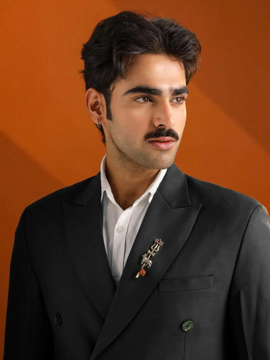 Sacred Trishul Nandi Lapel Pin