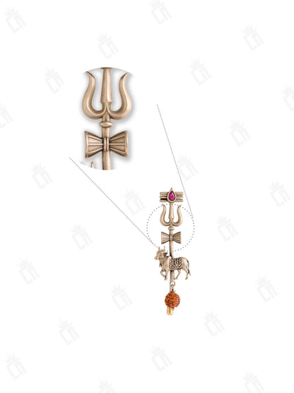 Sacred Trishul Nandi Lapel Pin
