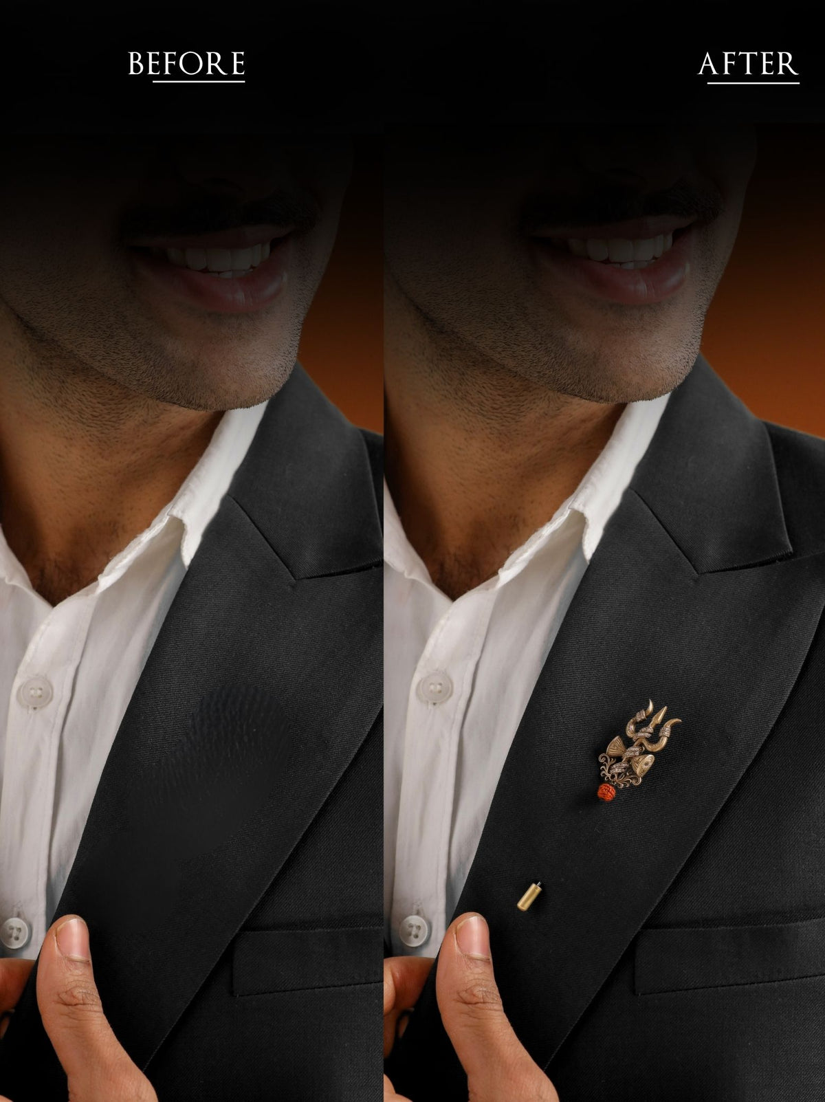 Sacred Trishul Emblem Lapel Pin