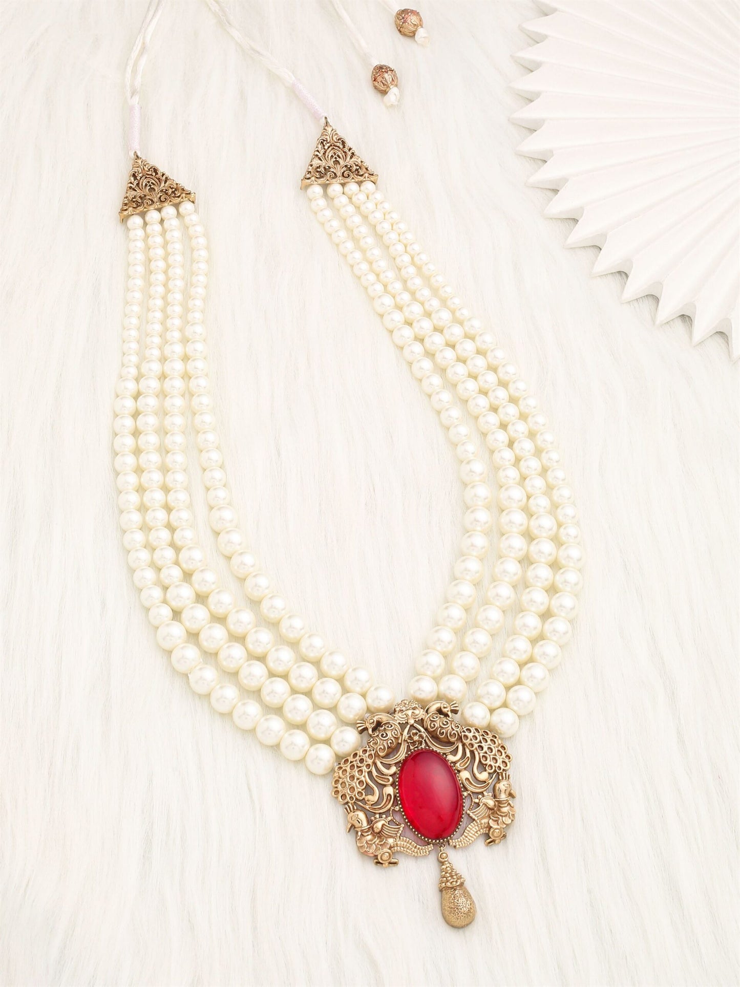 Peacock White Mala