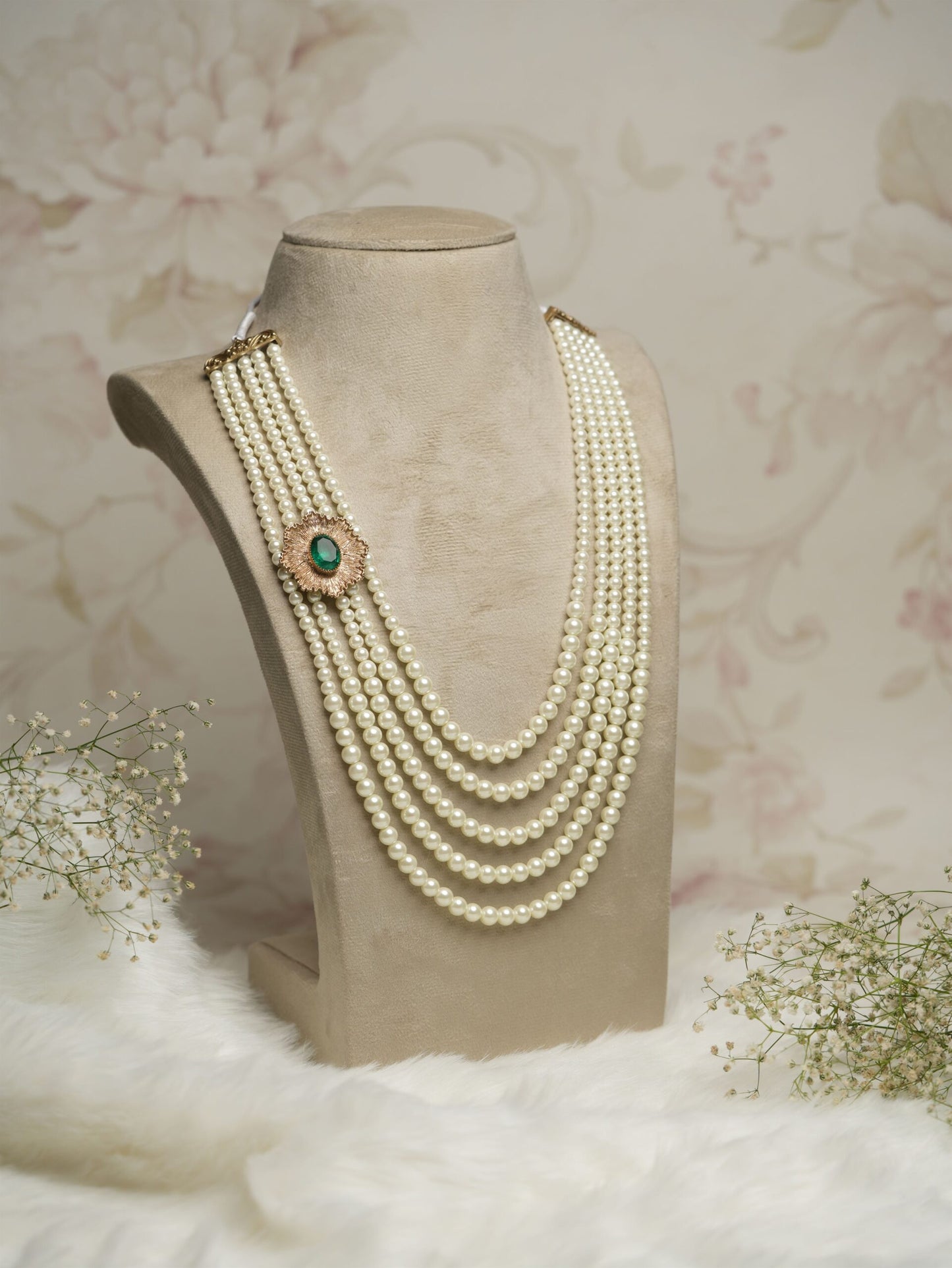 Emerald Radiance Pearl Mala