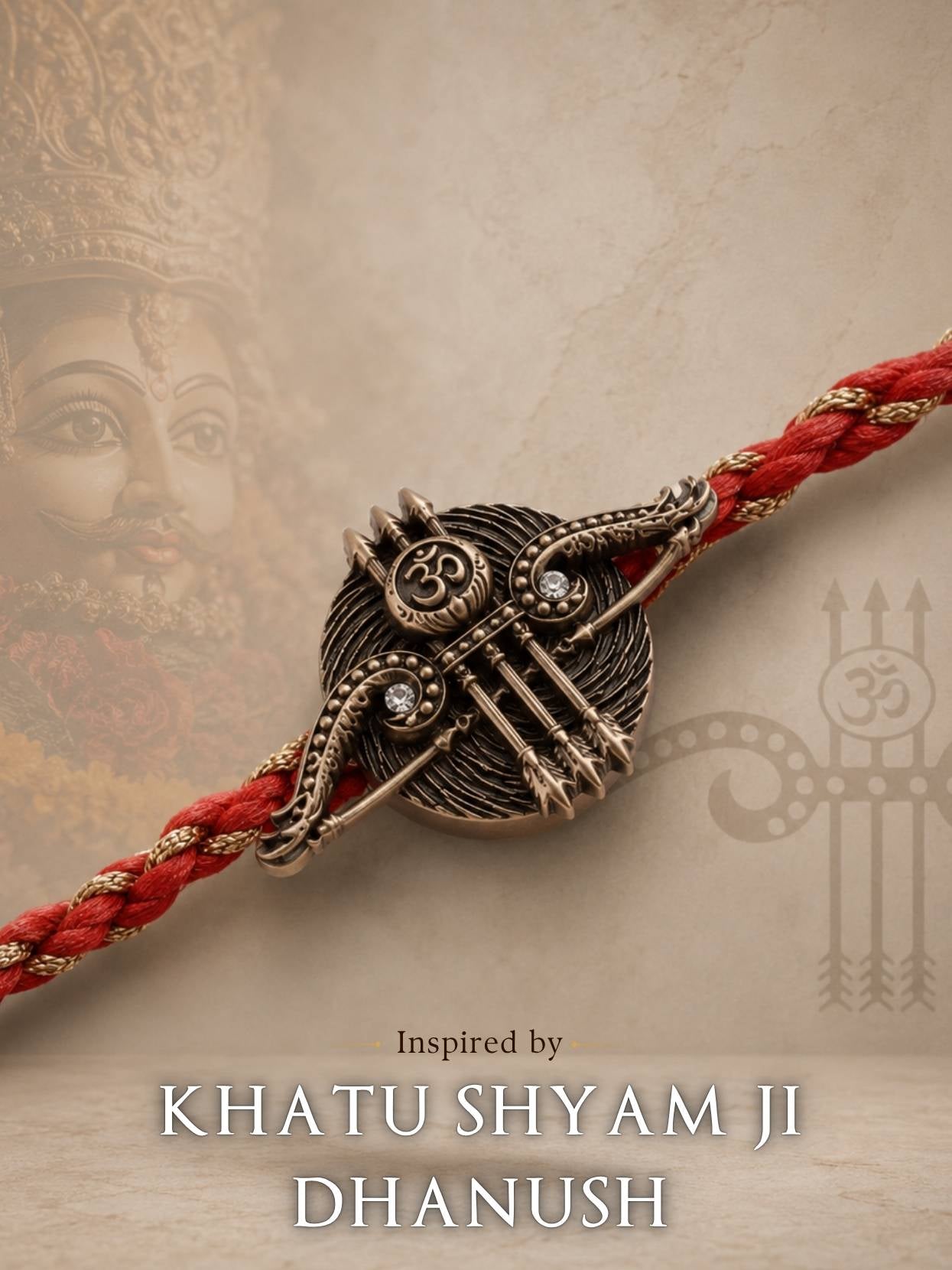 Khatu Shyam Ji Tridhanush Convertible Rakhi Button Cover