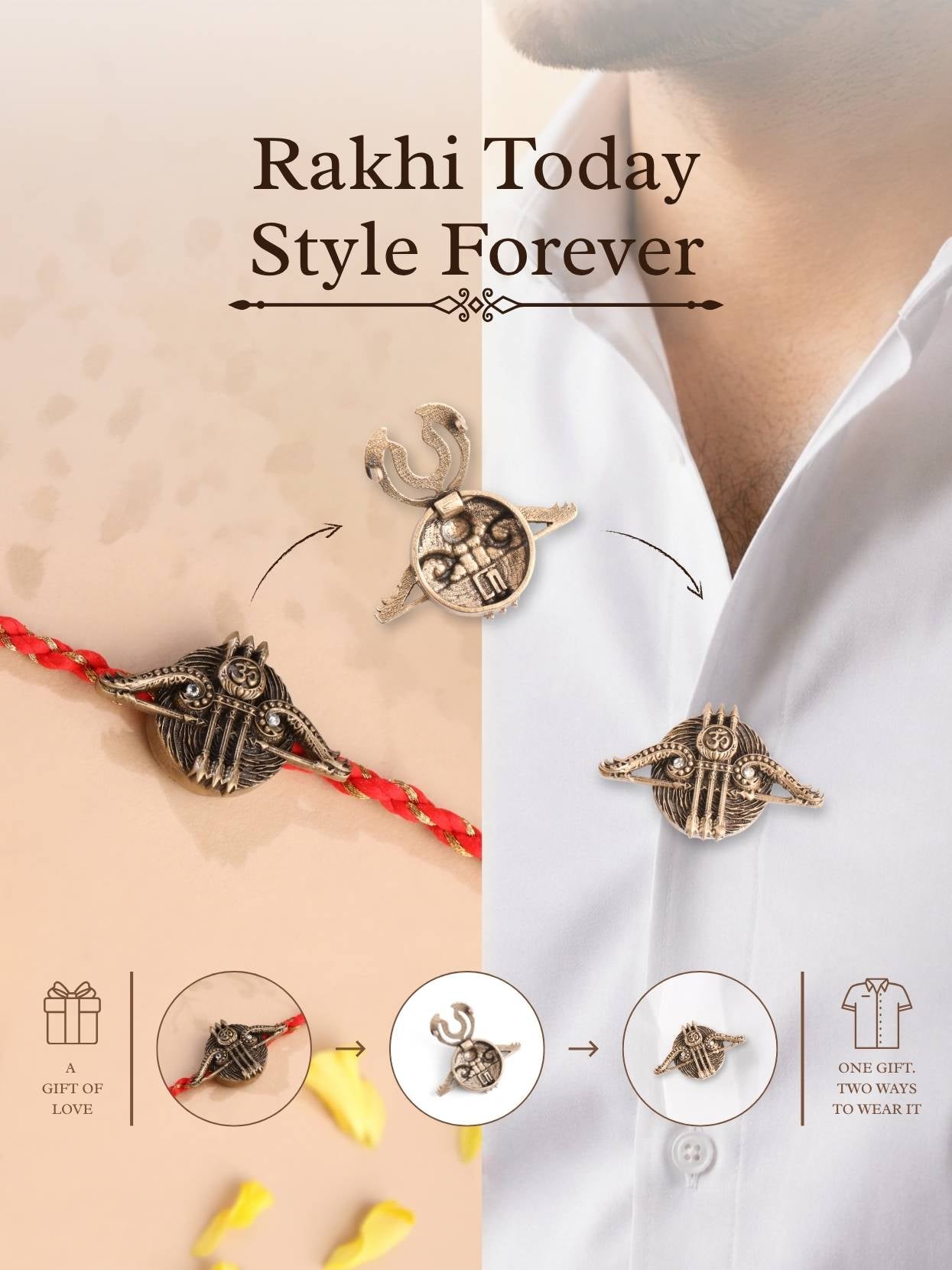 Khatu Shyam Ji Tridhanush Convertible Rakhi Button Cover