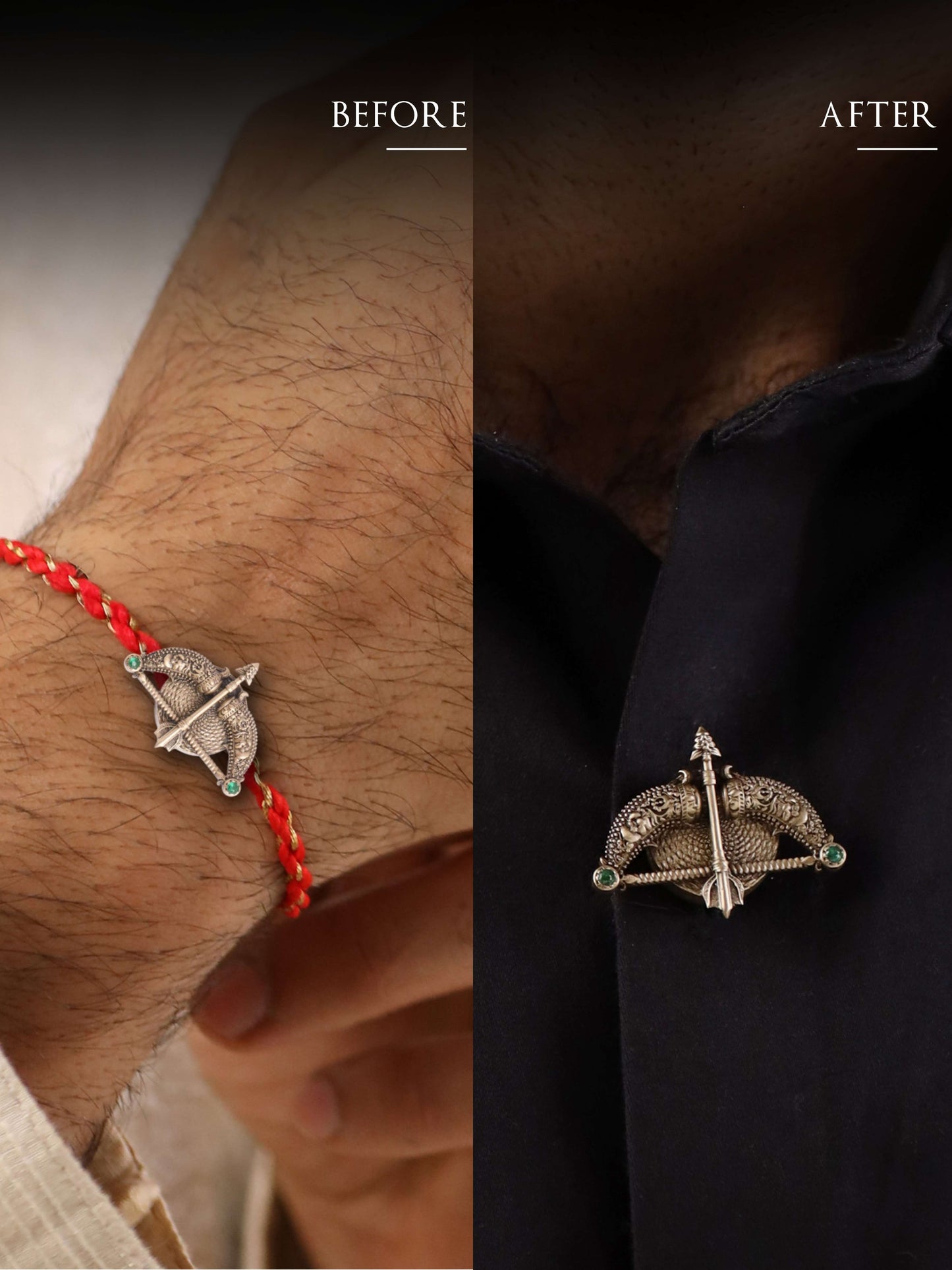Ram Dhanush Convertible Rakhi Button Cover