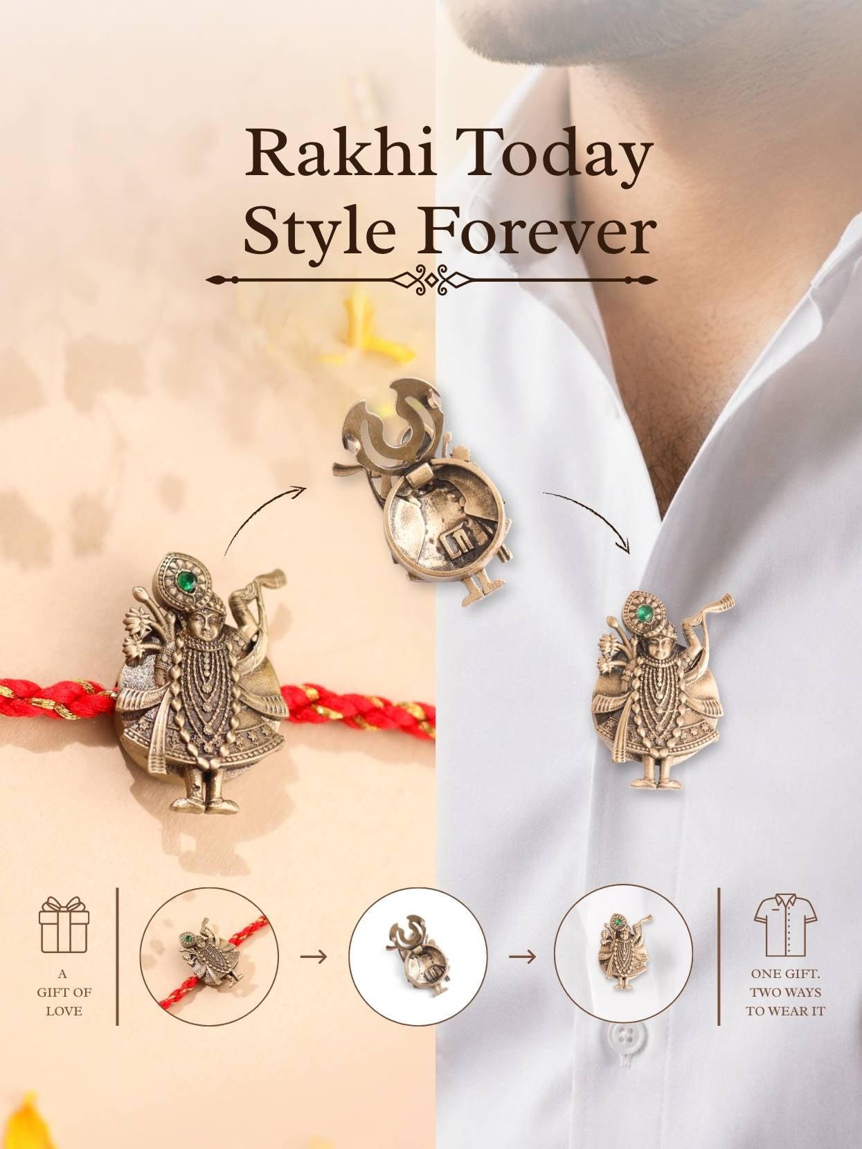 Shrinathji Convertible Rakhi Button Cover