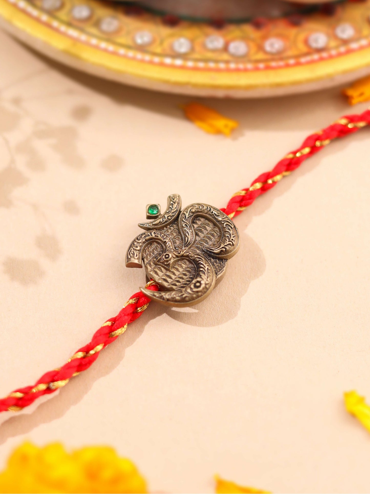 Om Divine Premium Convertible Rakhi Button Cover