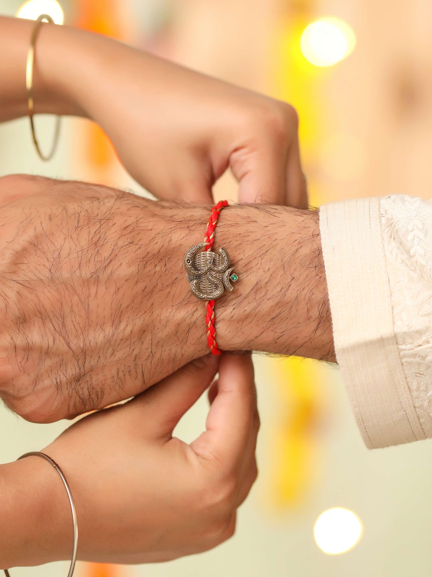 Om Divine Premium Convertible Rakhi Button Cover