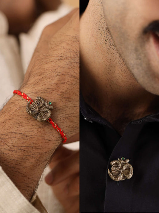 Om Divine Premium Convertible Rakhi Button Cover