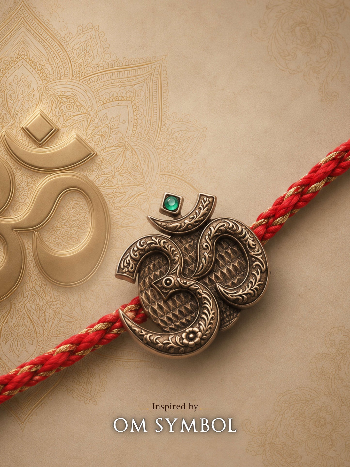 Om Divine Premium Convertible Rakhi Button Cover