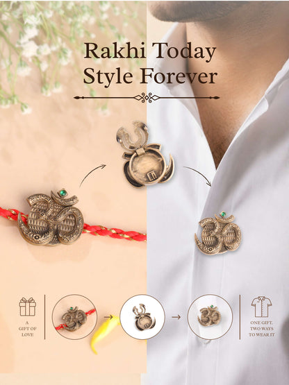 Om Divine Premium Convertible Rakhi Button Cover