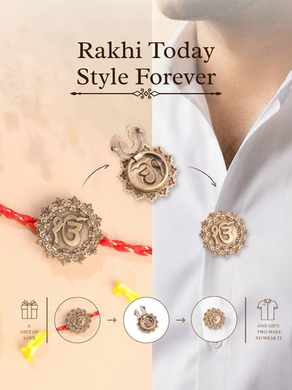 IK Onkar Motif Premium Convertible Rakhi Button Cover