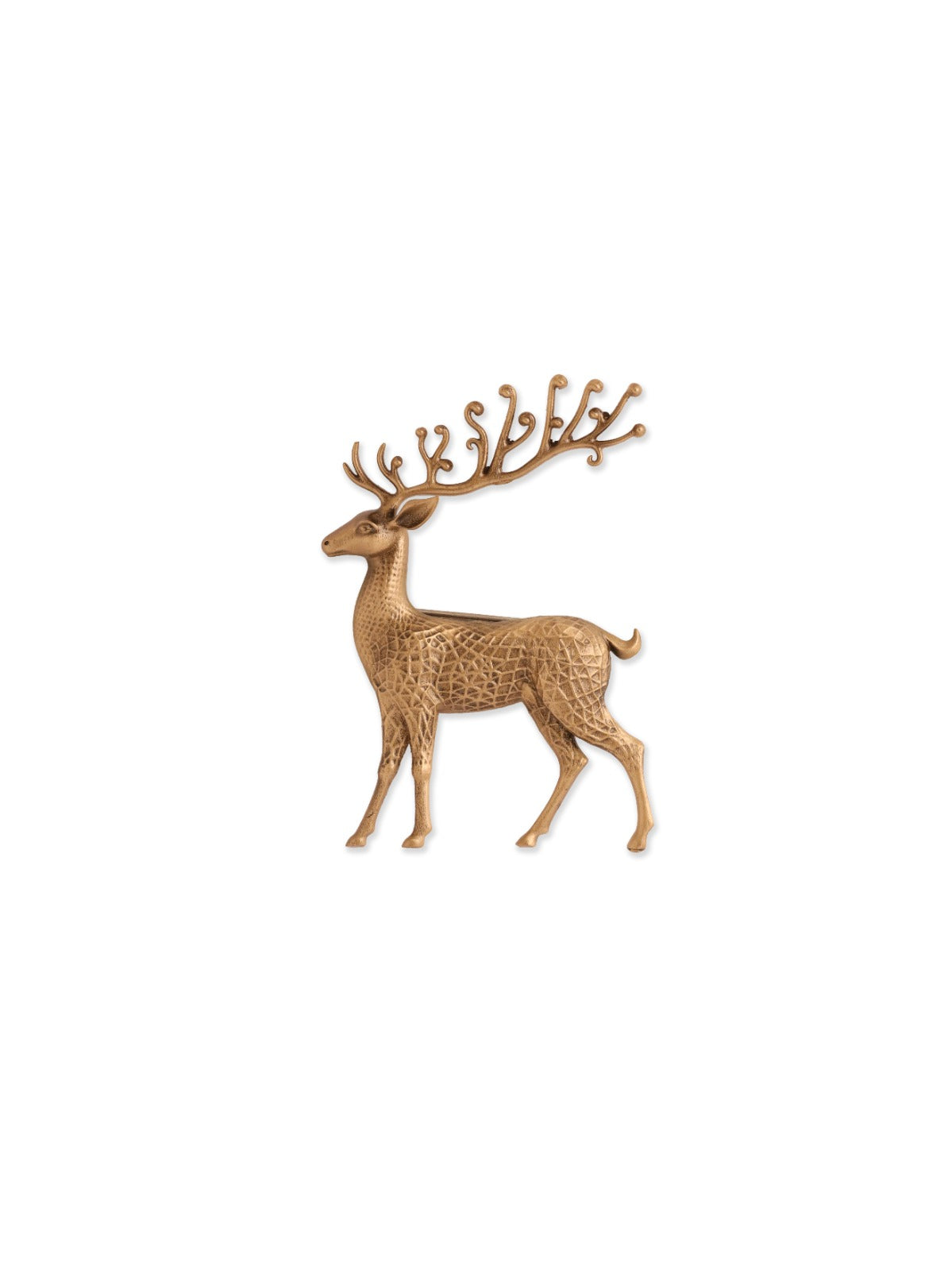 The Golden Deer Brooch - antique gold brooch for men with the golden deer motif, flat lay view