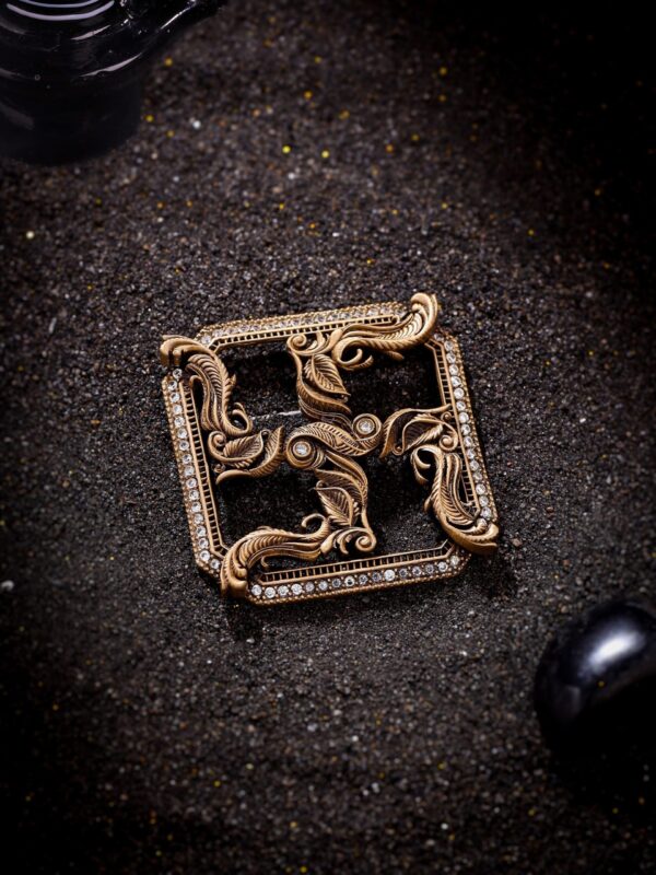 Box Swastik Brooch