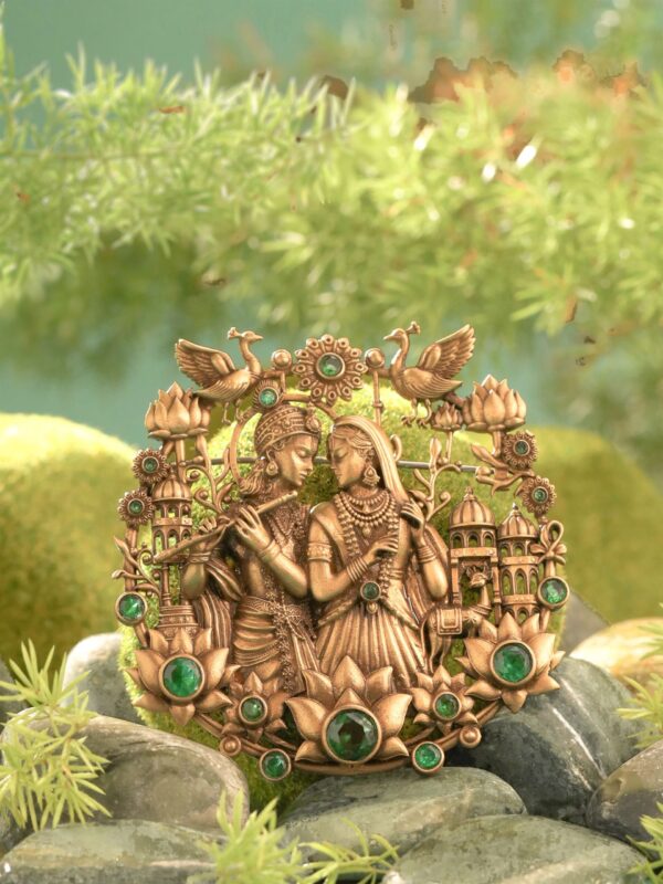 Divine Love Krishna Radha Brooch