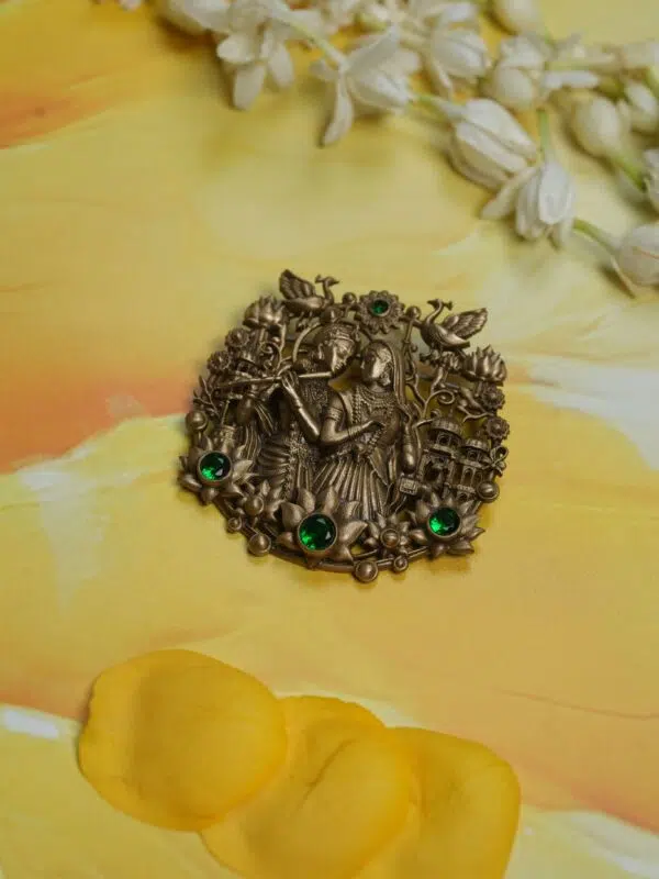 Radha Krishna Leela Brooch
