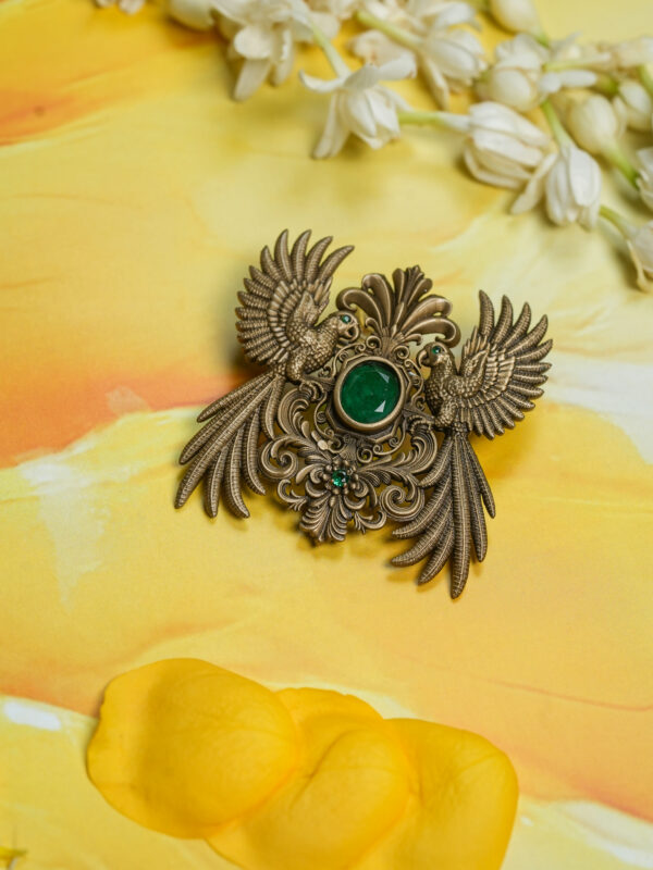 Emerald Aviary Brooch