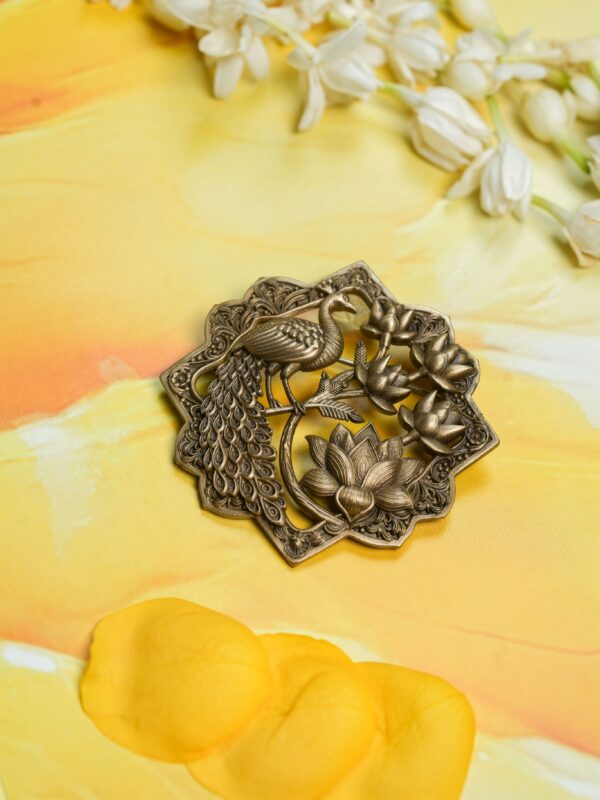 The Lotus Peacock Brooch