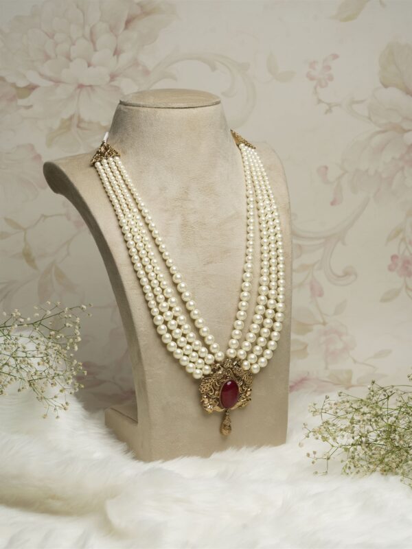 Peacock White Mala