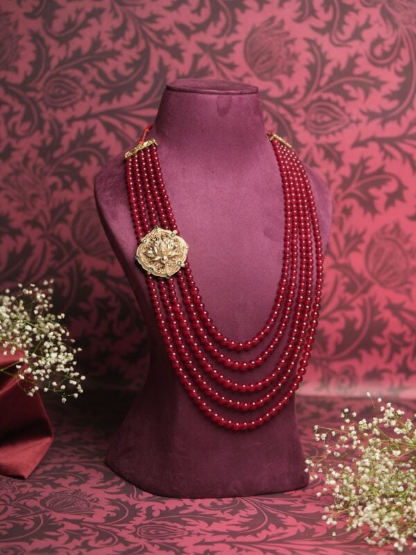 Pichwai Lotus Ruby Mala