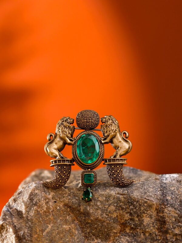 Emerald Lion Guard Brooch