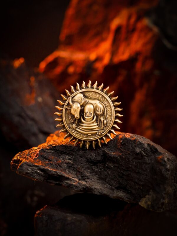 Shiva Lingam Nandi Brooch