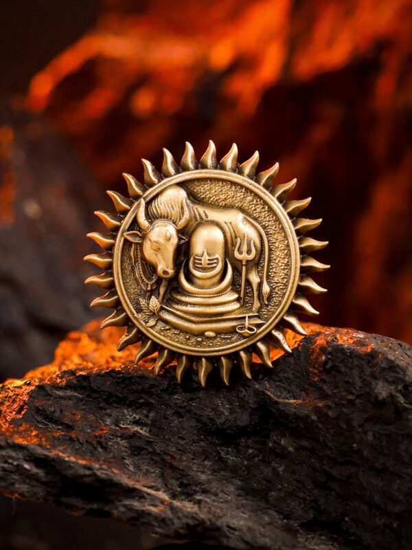 Shiva Lingam Nandi Brooch