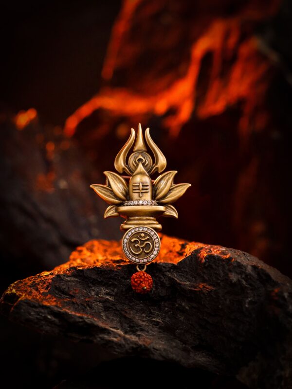 Sacred Shivling Emblem Brooch