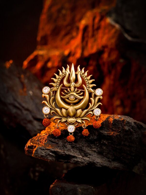 Sacred Trishul Emblem Brooch