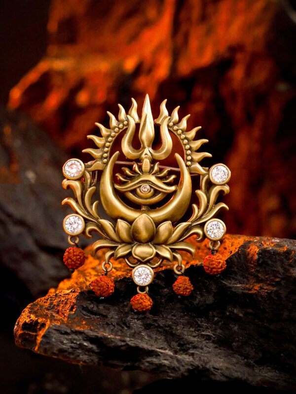 Sacred Trishul Emblem Brooch