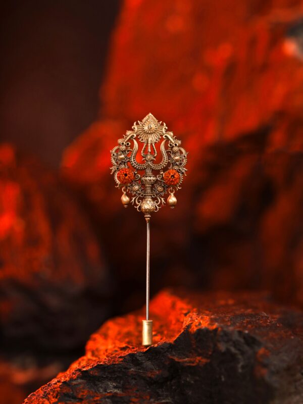 Rudraksha Trishul Lapel Pin